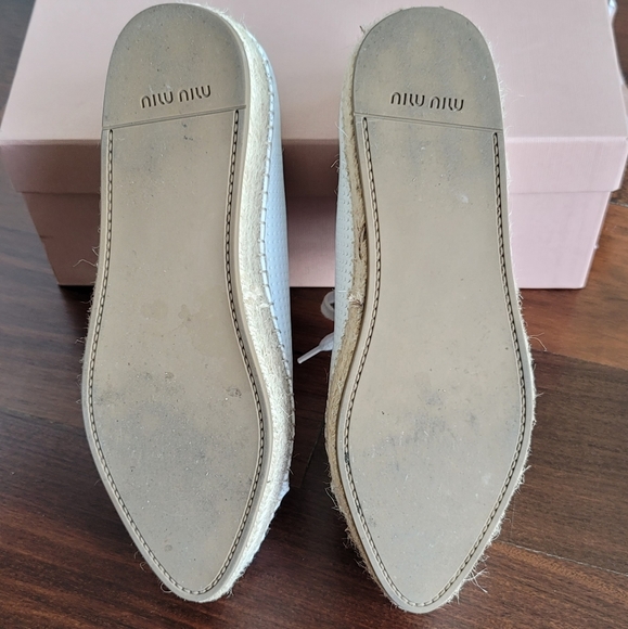 Miu Miu Perforated Leather Espadrille Platform